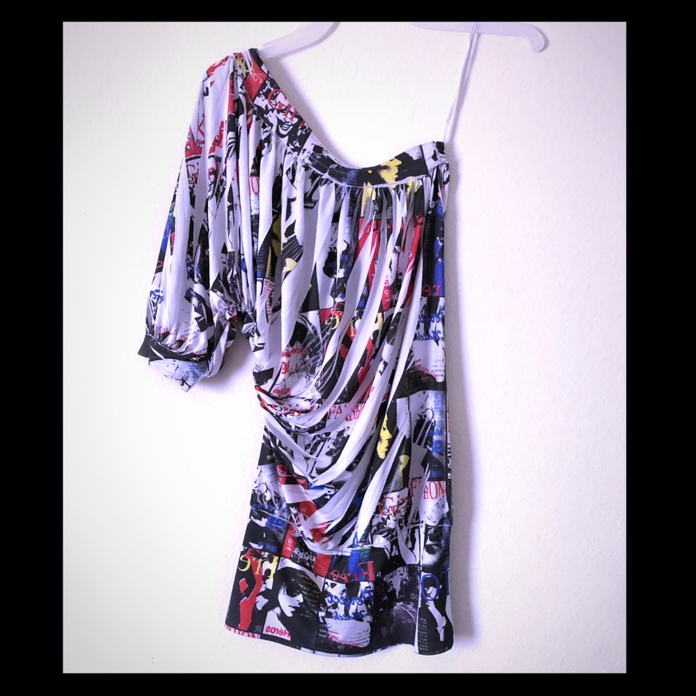 One shoulder fashion dress